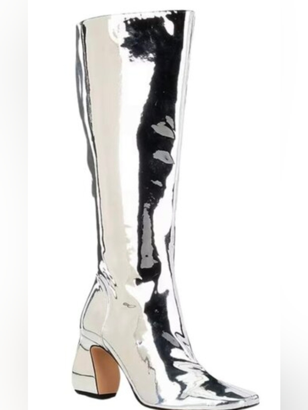 NWT-Gianni Bini Rylee Mirror Metallic Tall Boots, Size 6 - Silver